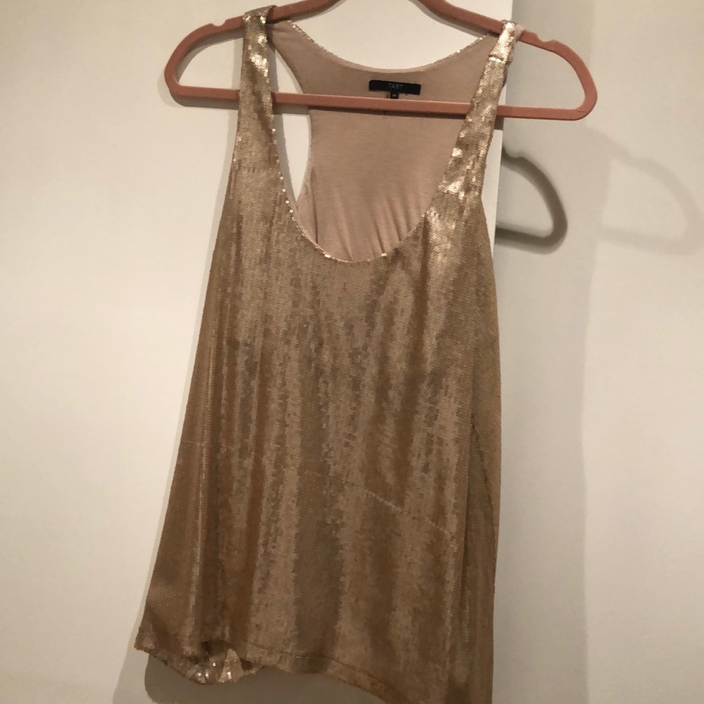 Gold Sequin Tank Top